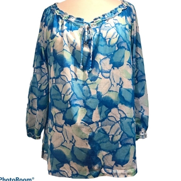Fresh Produce 100% Cotton Blouse Tunic Floral Woman’s Size Small - Picture 1 of 6